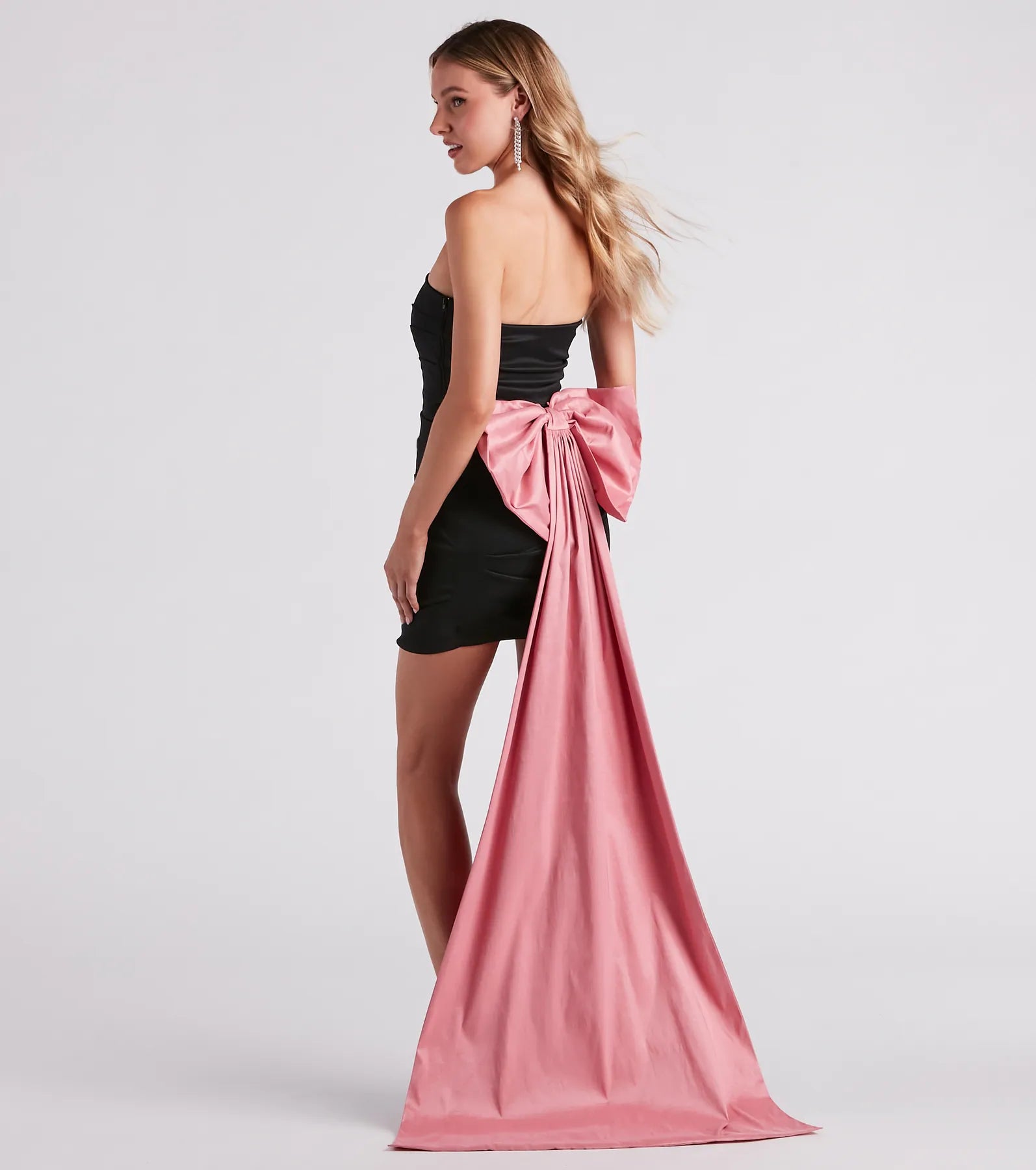 Stock Up and Save!Franny Taffeta Bow Mini Party Dress