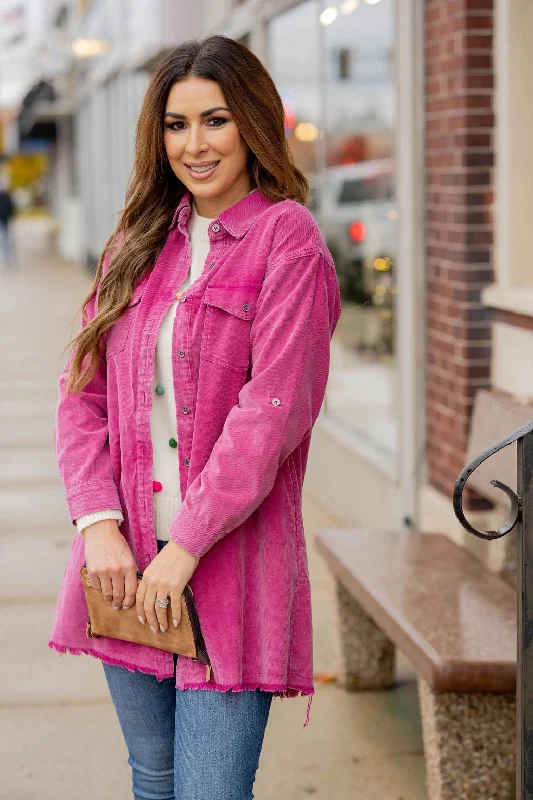 Shop the Hottest Deals!Frayed Bottom Corded Tunic Shacket
