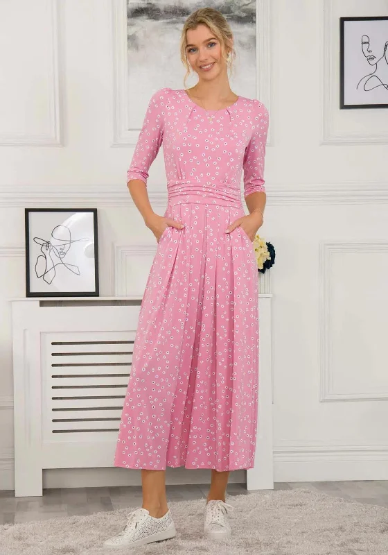 Get the Best for Less!Jolie Moi Denisse Spotty Maxi Dress, Dusty Pink