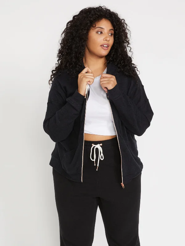 Grab Yours Before It’s Too Late!Lived In Lounge Zip Fleece Plus Size - Black