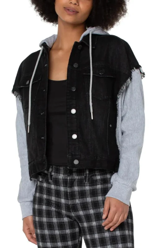 One Day Only – Huge Savings!Liverpool Hybrid French Terry Trucker Jacket