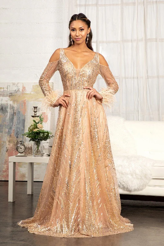 Get the Best for Less!Long Sleeves Glitter A Line Long Prom Dress
