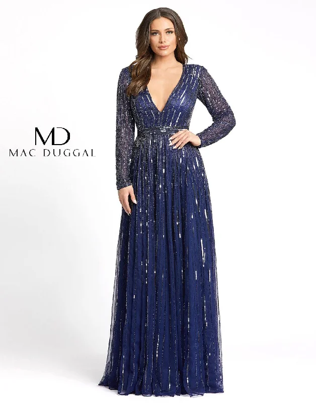 Grab Yours Before It’s Too Late!Mac Duggal Long Sleeve Sequins A Line Evening Dress Sale