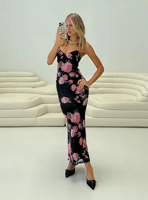The Best Offers Are Here!Manolis Maxi Dress Black / Floral
