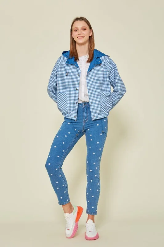 Flash Deals – Act Quickly!Md'M Blue Check Reversible Jacket