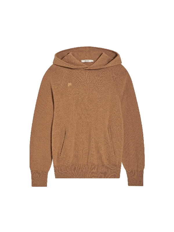 One Click Away from Big Savings!Mens Recycled Cashmere Hoodie—camel