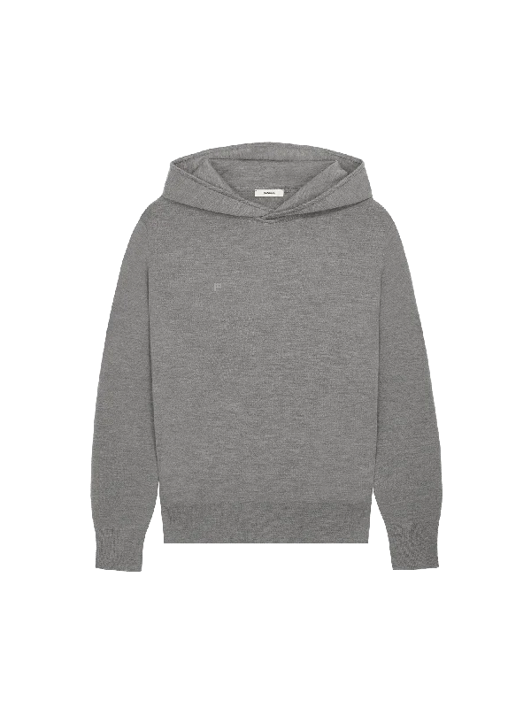 Limited Deals, Unlimited Savings!Mens Regenerative Merino Wool Hoodie—grey marl