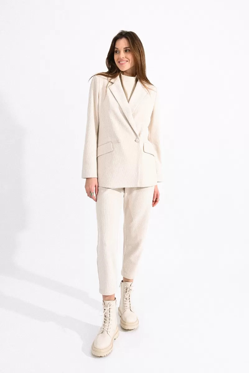 Your Favorite Items on Sale Now!Molly Bracken Off White Double Breasted Velvet Jacket