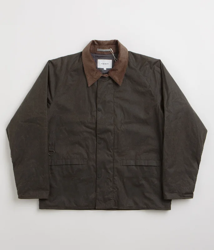 Shop Early, Save Big!Norse Projects Holmen Wax Fishing Jacket - Beech Green