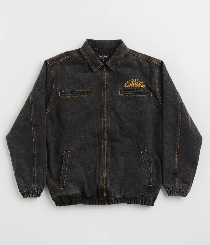 Steals and Deals Await!Pass Port Vineyard Birds Denim Delivery Jacket - Washed Black