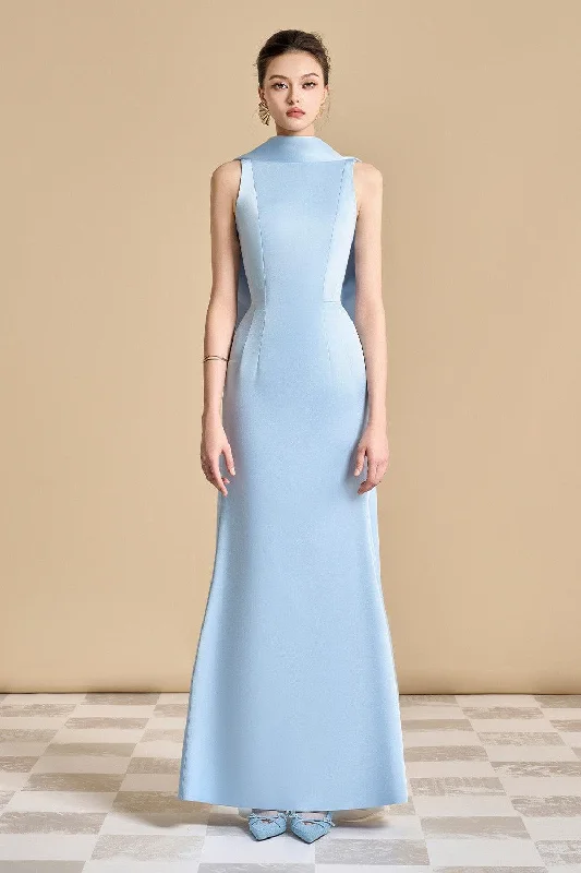 Your Shopping Wish, Our Discount Command!Poppy Trumpet Sleeveless Satin Floor Length Dress