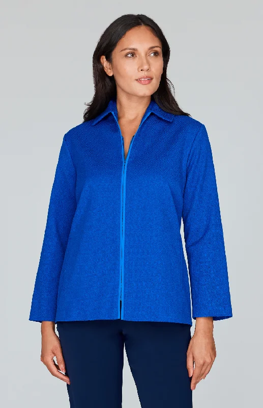Find the Best Deals Here!Pique Zip Front Collared Jacket