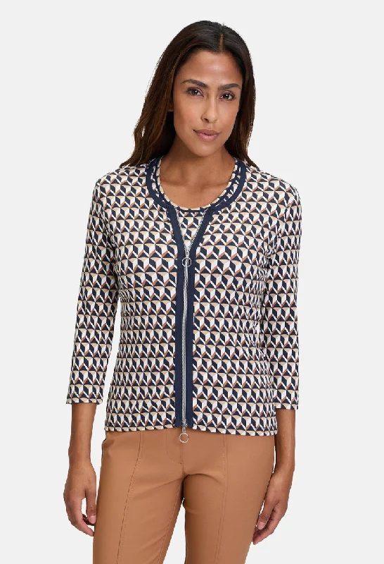 One Day Only – Huge Savings!Ribbed Geo Jacket