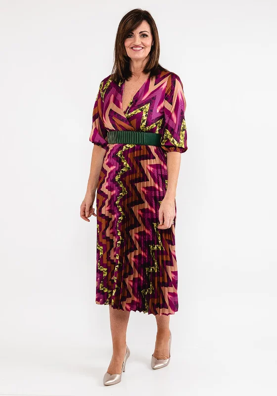 Biggest Sale of the Season!Seventy1 One Size Print Pleat Maxi Dress, Wine Multi