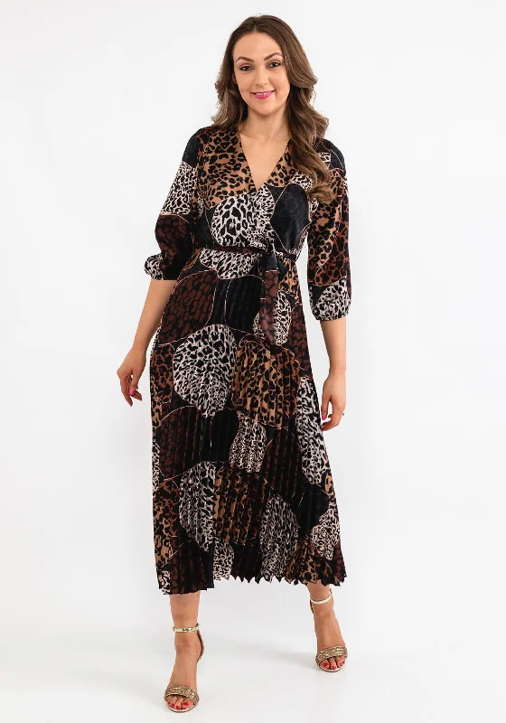 Get More, Spend Less – Shop Now!Seventy1 One Size Leopard Print Pleat Maxi Dress, Brown