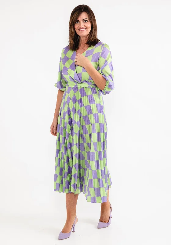 Don’t Wait – Shop Today!Seventy1 One Size Check Print Pleat Maxi Dress, Green & Lilac Don’t Wait – Shop Today!Seventy1 One Size Check Print Pleat Maxi Dress, Green & Lilac