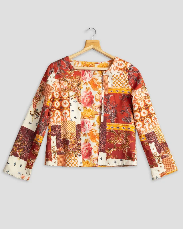 Your Dream Deal is Here!Trendy Ethnic Floral Reversible Jacket For Women