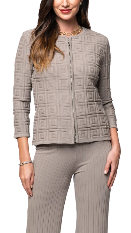 Incredible Savings Inside!Zia Square-Detail Knit Jacket ; Taupe