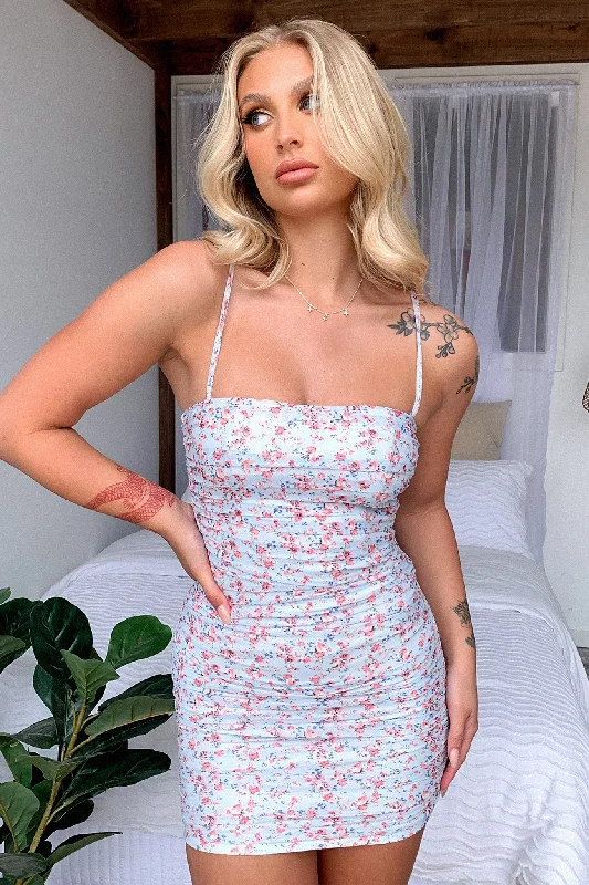 Steals and Deals Await!Zuhrah Dress - Blue Floral