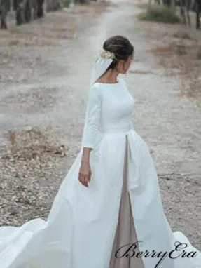Time to Save Big!2 Pieces Special Design Satin Tulle Wedding Dresses, Lovely Bridal Gown