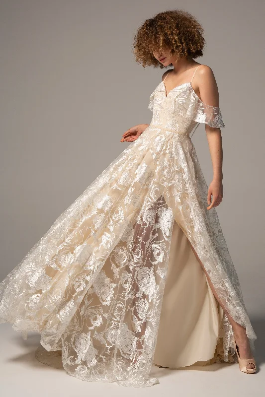 Everything Must Go!A-Line Court Train Lace Wedding Dress CW2224