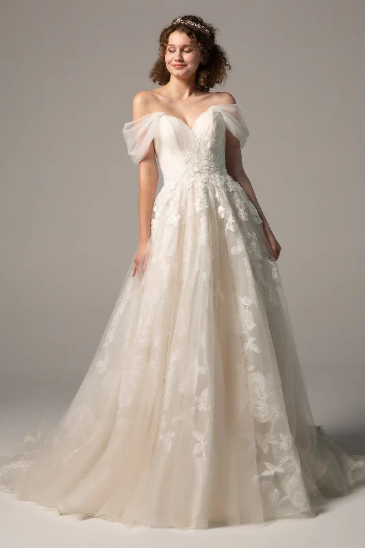 Every Deal is a Steal!A-Line Court Train Tulle Wedding Dress CW2390