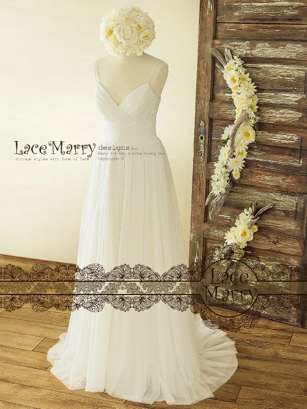 Exclusive Savings This Week!Boho Summer Wedding Dress from Soft Tulle in A Line Shape