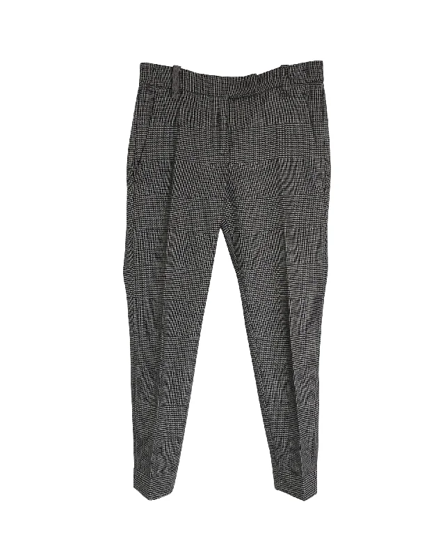 Save Like Never Before!Brunello Cucinelli Prince of Wales Trousers in Grey Lana Vergine