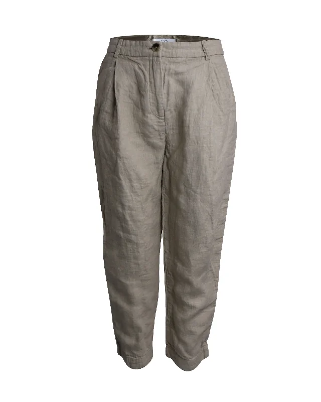 Time to Snag a Bargain!Co Relaxed Fit Trousers in Beige Linen