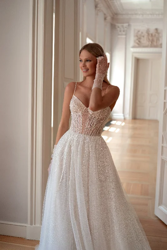 Find the Best Deals Here!Delicate A-Line Spaghetti Strap Gown