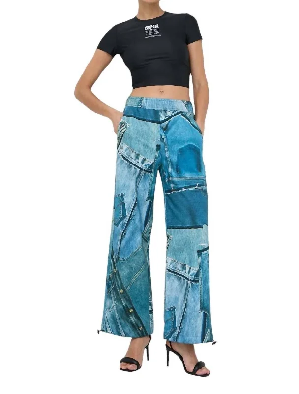 Stock Up and Save!Denim Print Gympants In Bonnie Light Blue