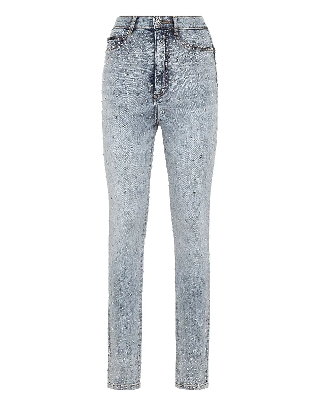 Limited Stock Available!Denim Super High Waist Jegging Crystal Rain