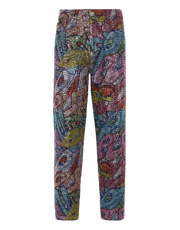 Your Shopping Wish, Our Discount Command!Denim Trousers Mom Fit Brooches