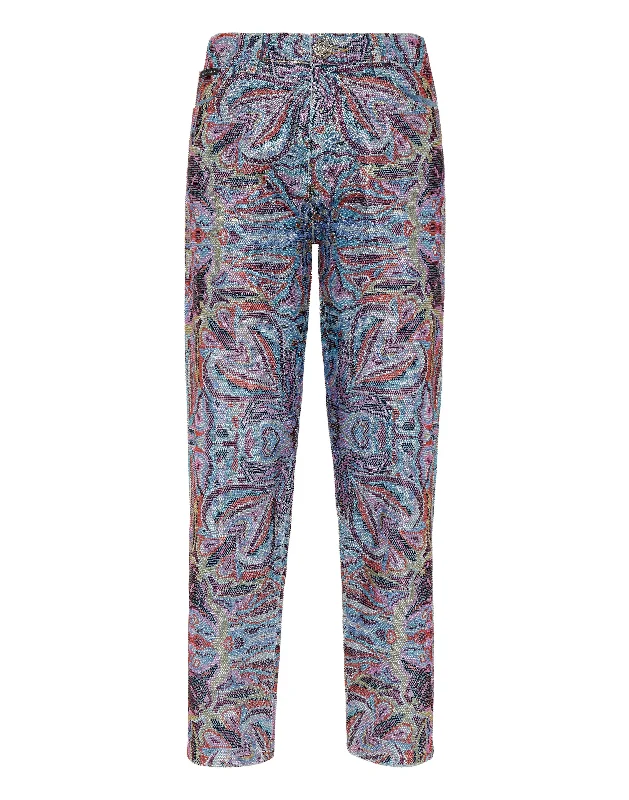 Your Favorite Items on Sale Now!Denim Trousers Mom Fit Crystal Colorful Circus