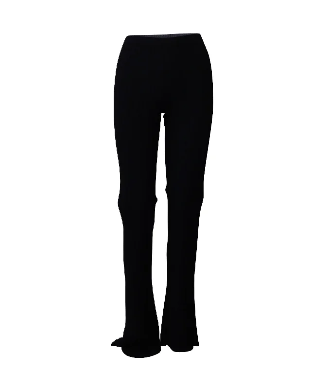 Time to Save Big!Dion Lee Slim Fit Semi Bell Bottom Striped Leggings in Navy Blue Viscose