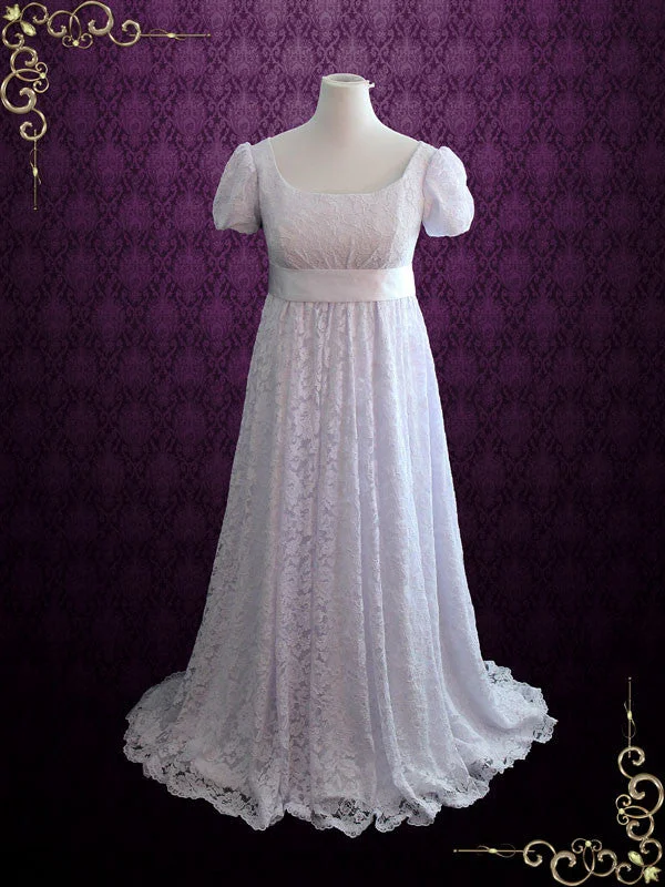 Buy One, Get One Free!Bridgeton Regency Style Empire Waist Lace Wedding Dress HARRIET