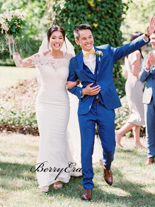 Your Shopping Spree Starts Here!Elegant Long Lace Mermaid Wedding Dresses, Long Sleeves Wedding Dresses