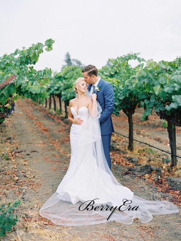 Buy One, Get One Free!Elegant Sweetheart Stain Wedding Dresses, Mermaid Strapless Wedding Dresses