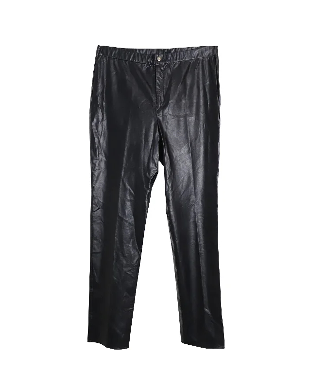 Save Money, Shop Happy!Isabel Marant Etoile Slim Fit Trousers in Black Faux Leather