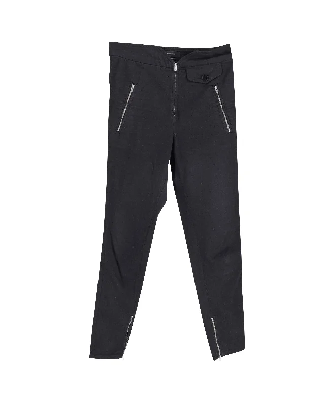 Act Fast – Limited Time Savings!Isabel Marant Zipper Trousers in Black Cotton