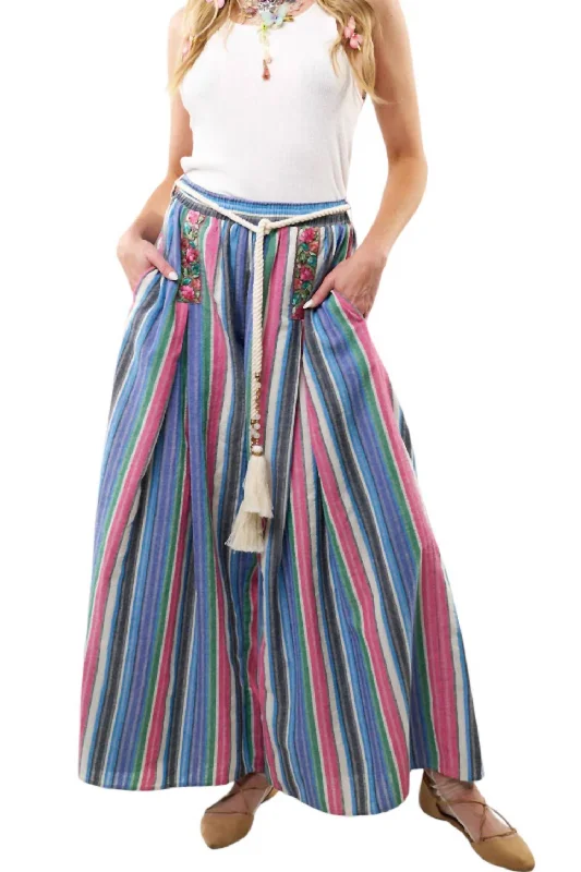 Your Best Deals Are Here!Miss June Pants In Blue/white Stripes