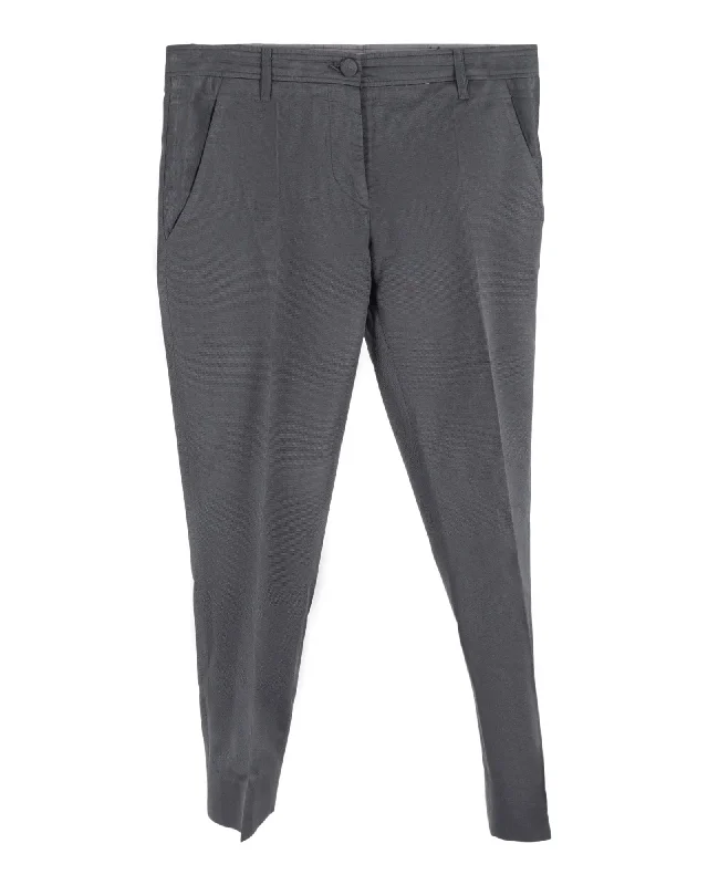 Must-Have Deals Inside!Miu Miu Straight Leg Trousers in Grey Cotton