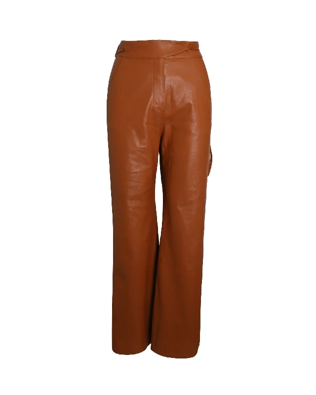Limited Deals, Unlimited Savings!Nanushka Flared-Leg Trousers in Bown Polyurethane