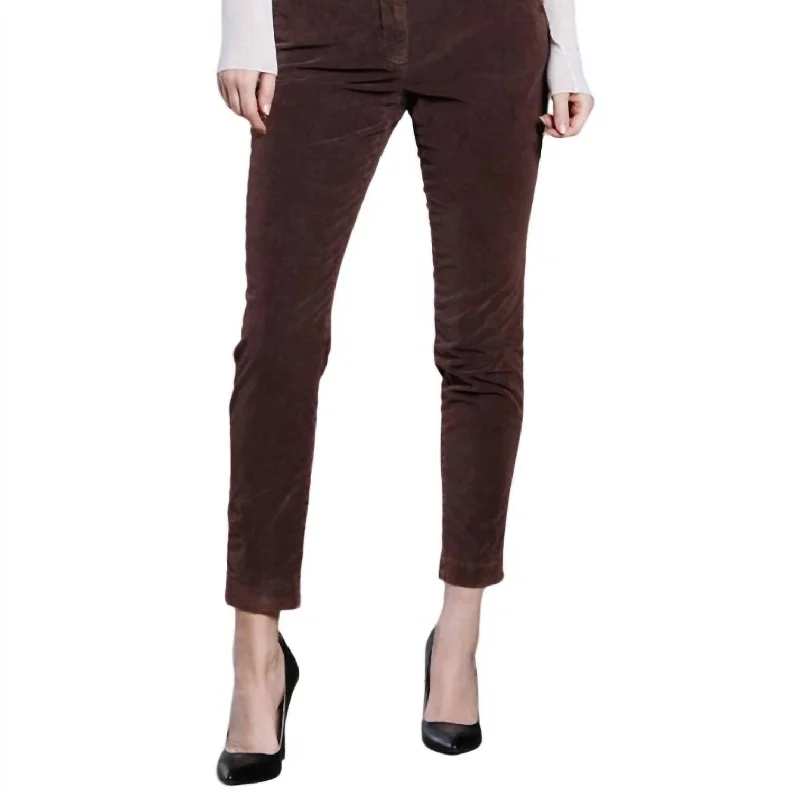 Save More When You Shop More!New York Washed Velvet Pant In Brown