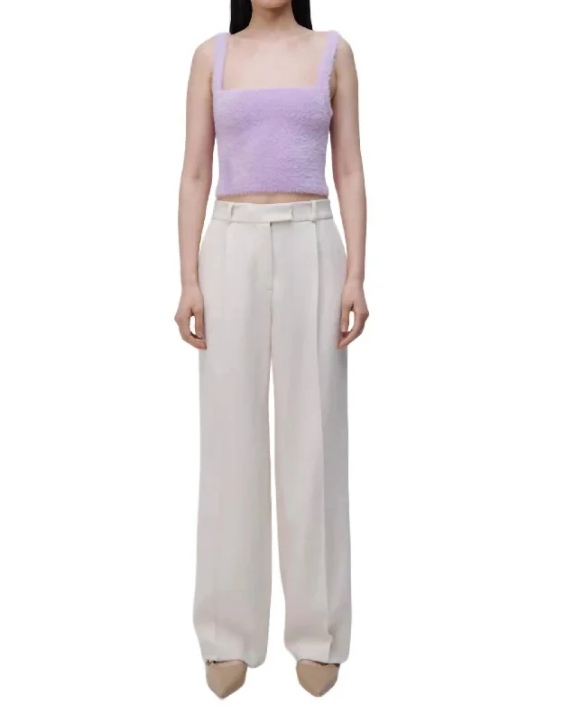 Limited-Time Price Drop!Novia Pleated Straight Leg Pant In Eggshell