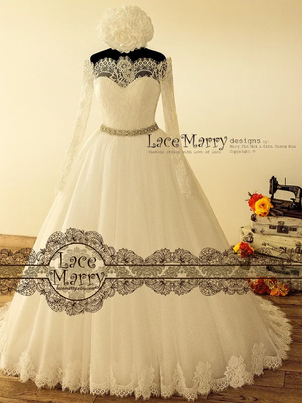 Save Like Never Before!Off Shoulder A Line Wedding Dress