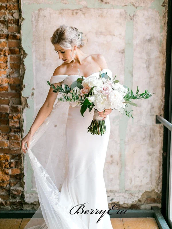 Hot Deals You Can’t Resist!Off The Shoulder Fashion Wedding Dresses, Mermaid Fancy Wedding Dresses