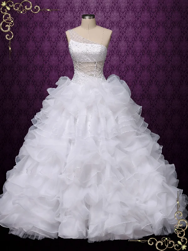 Mega Sale Happening Now!One Shoulder Organza Ball Gown Wedding Dress COCO