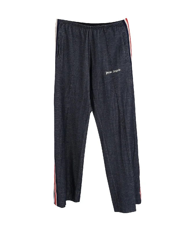 Don’t Wait – Deals Won’t Last!Palm Angels Elasticated Loose Track Pants in Navy Cotton