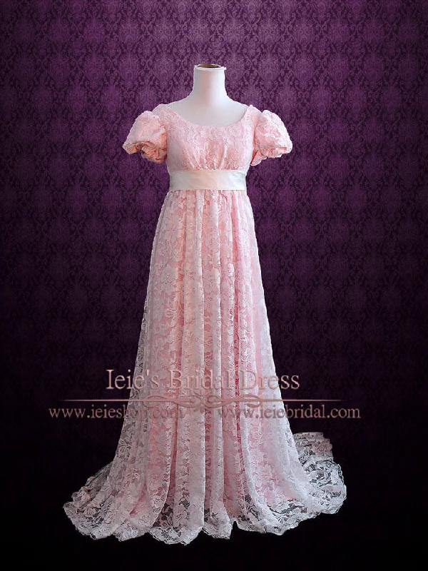 Don’t Wait – Deals Won’t Last!Pink Regency Empire Waist Formal Prom Dress HARRIET